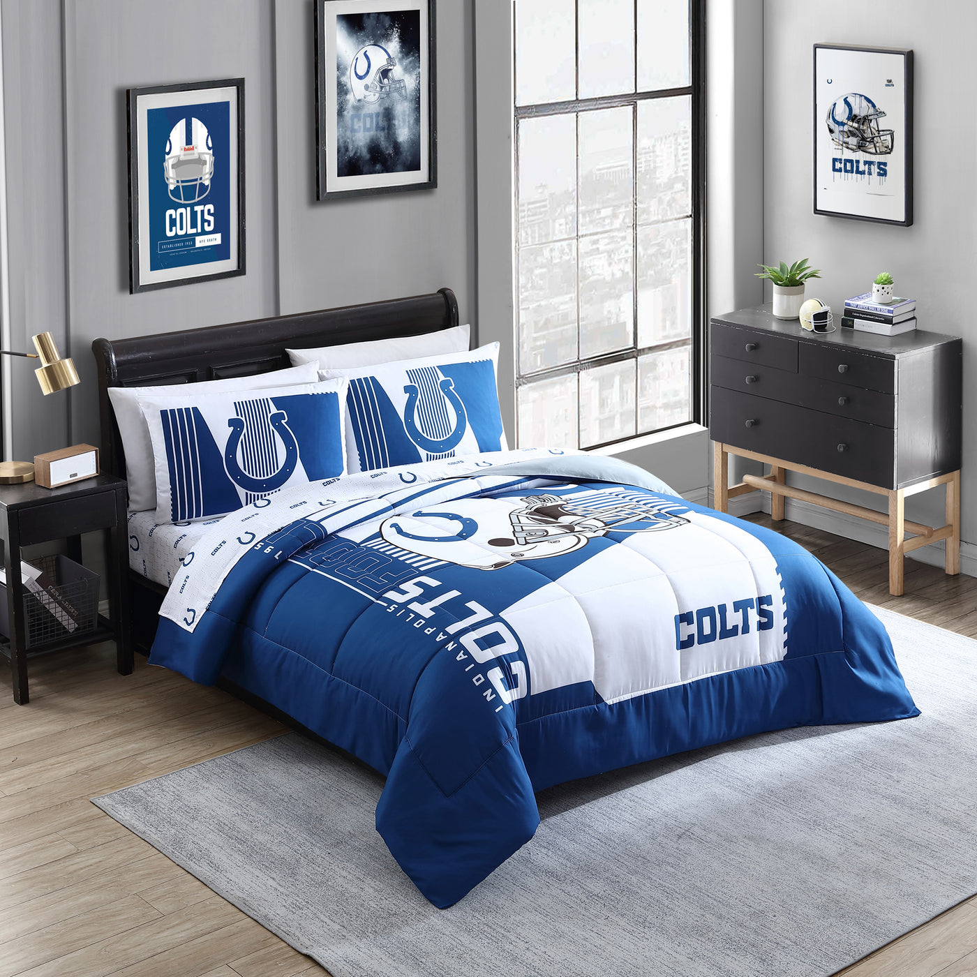Indianapolis Colts Status Bed In A Bag Queen