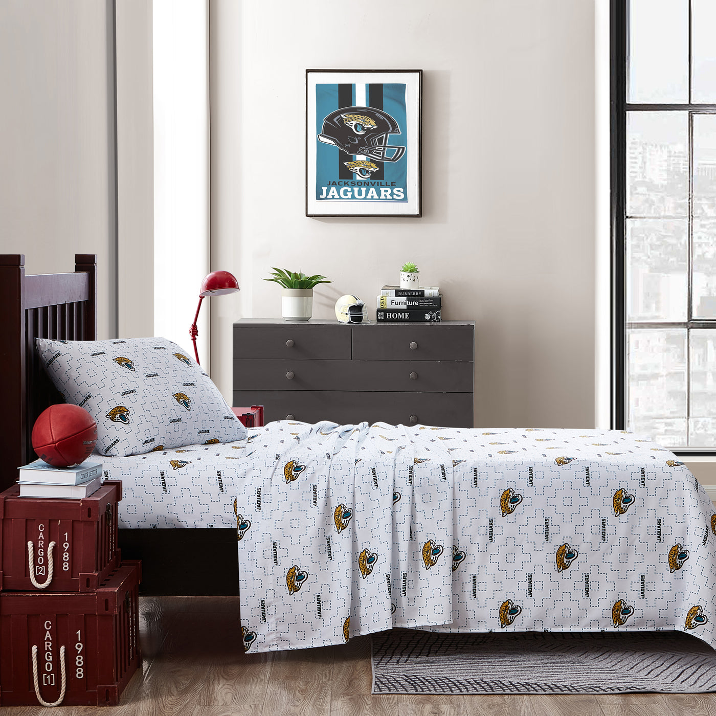 Jacksonville Jaguars Scatter Sheet Set Twin - Logo Brands