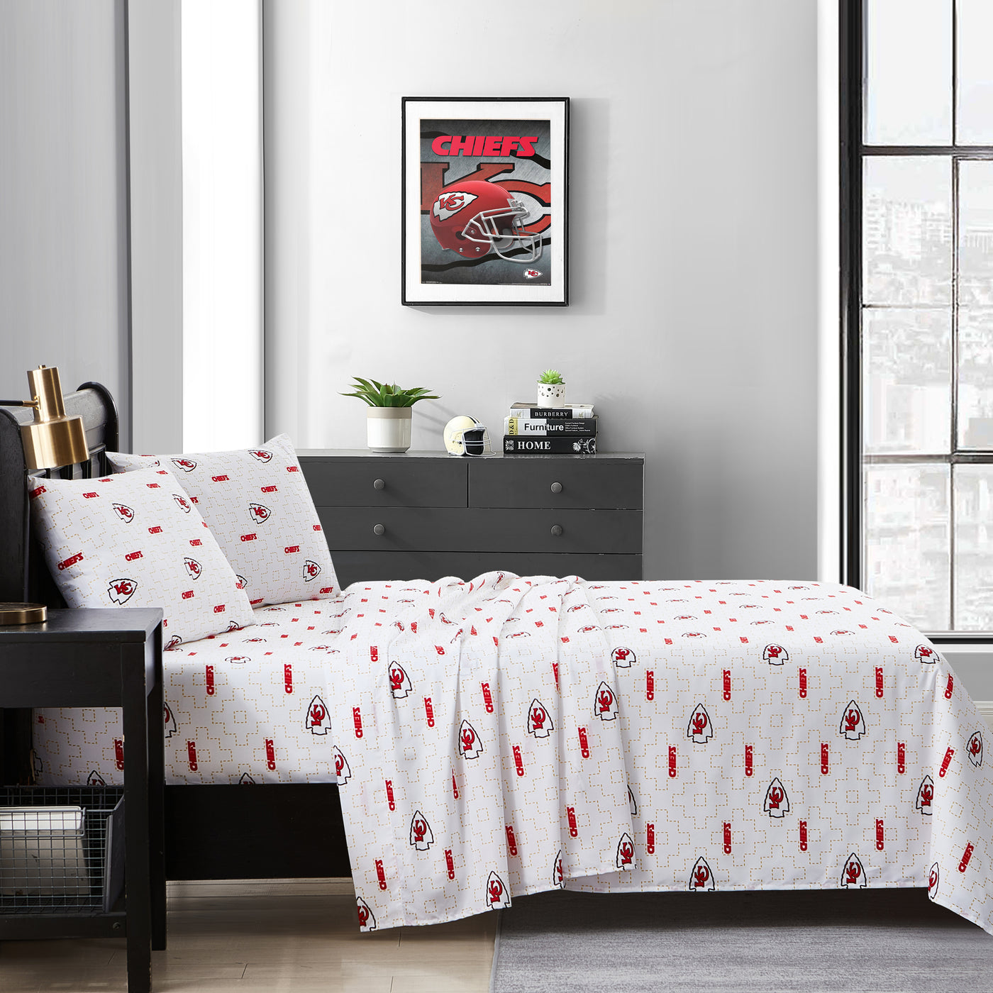 Kansas City Chiefs Scatter Sheet Set Full - Logo Brands