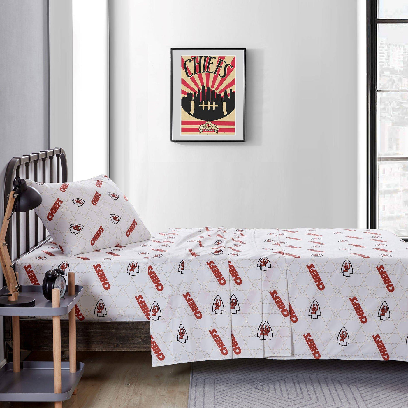 Kansas City Chiefs Command Sheet Set Twin - Logo Brands