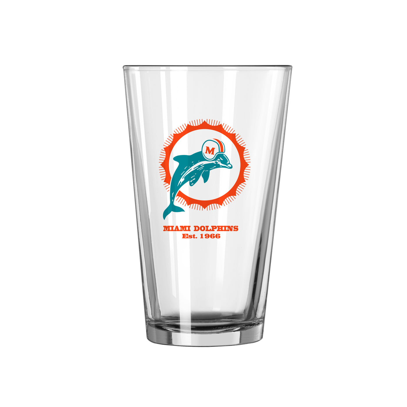 Miami Dolphins 16oz Retro Pint Glass