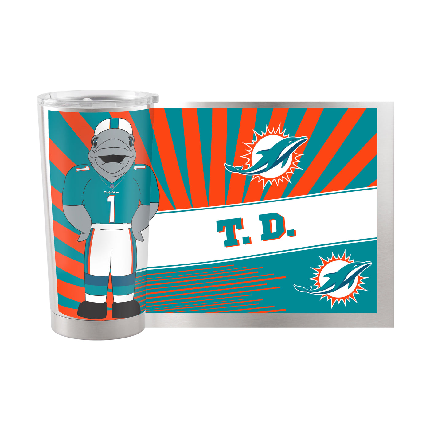 Miami Dolphins 20oz Mascot Stainless Steel Tumbler - Logo Brands