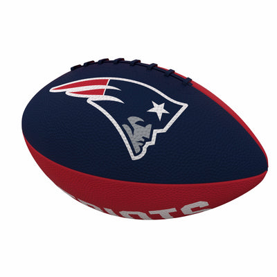 New England Patriots Pinwheel Logo Junior-Size Rubber Football - Logo Brands