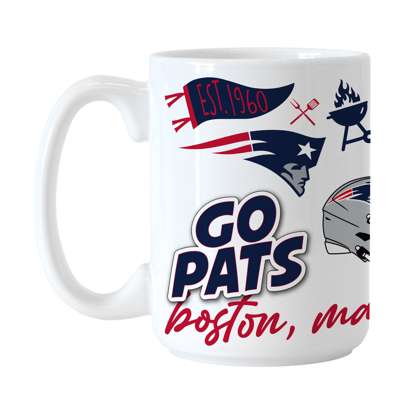 New England Patriots 15oz Native Sublimated Mug - Logo Brands