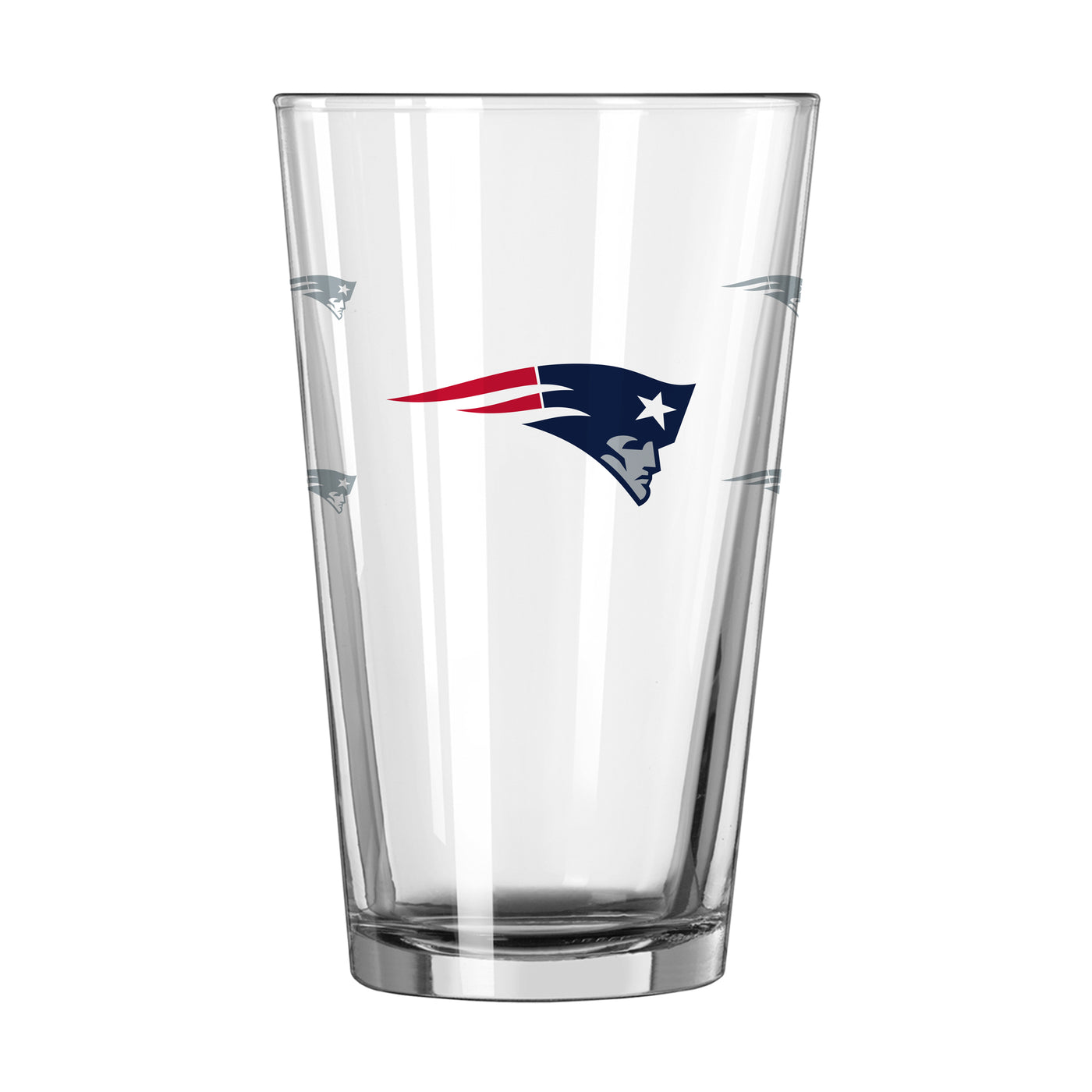 New England Patriots 16oz Satin Etch Pint Glass - Logo Brands