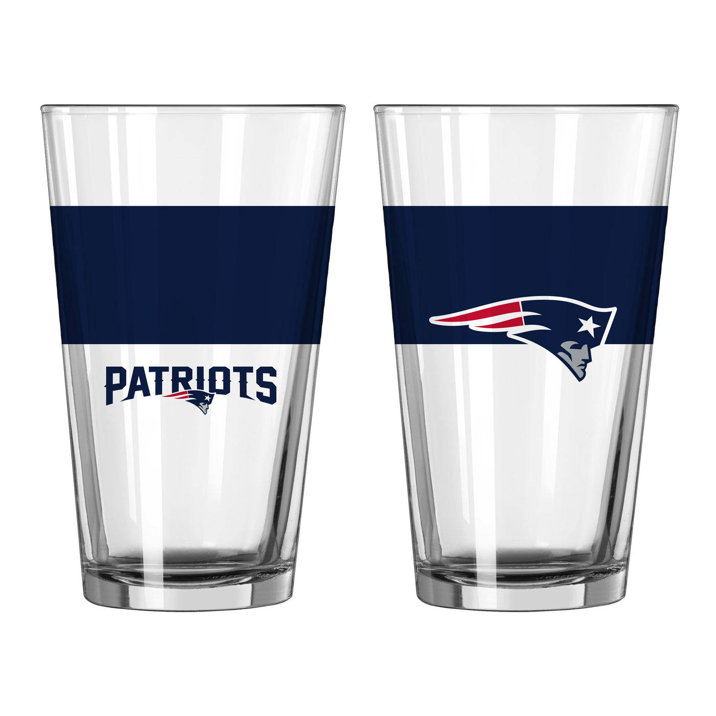 New England Patriots 16oz Colorblock Pint Glass