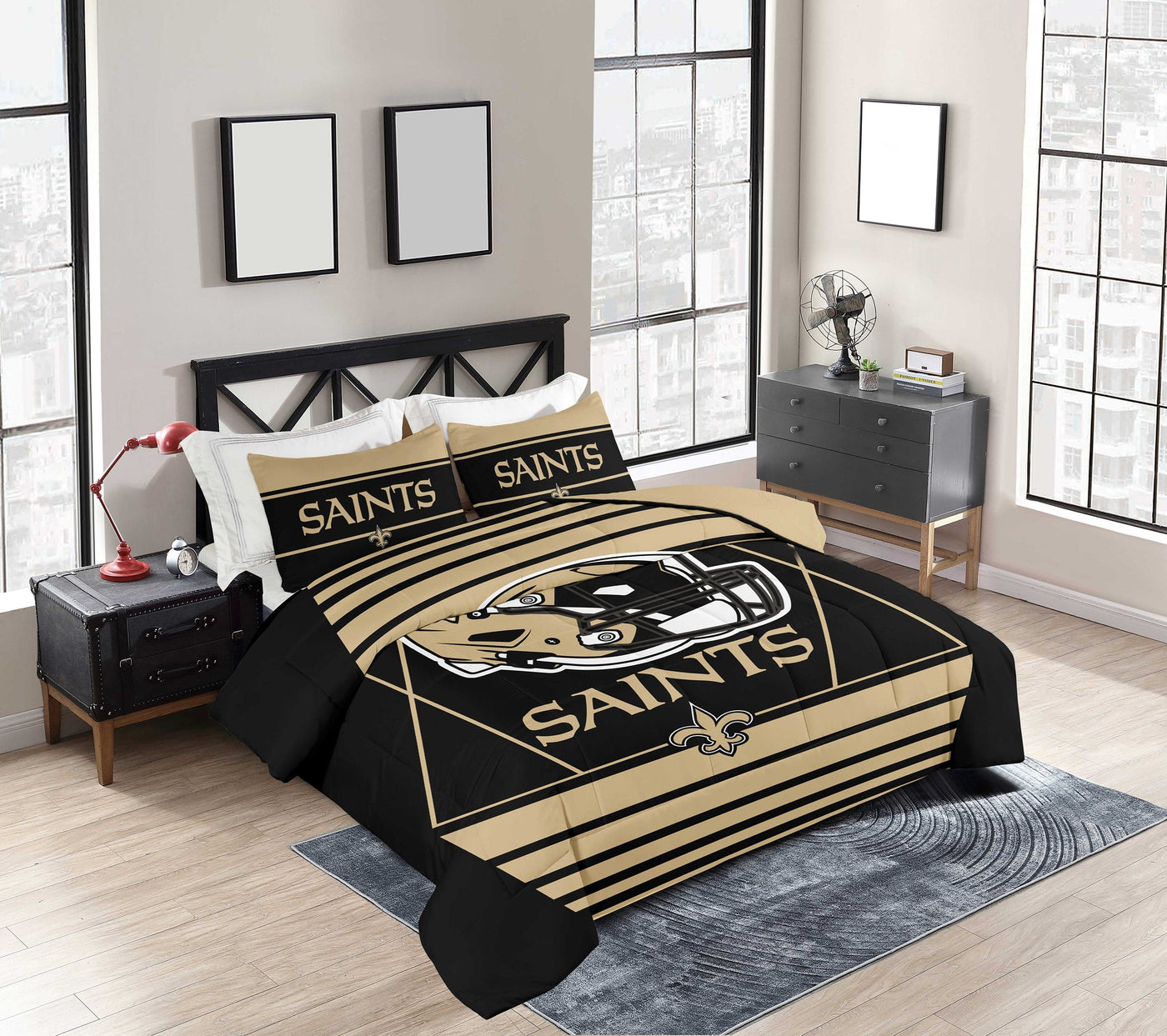 New Orleans Saints Crosser Comforter Set Full/Queen - Logo Brands