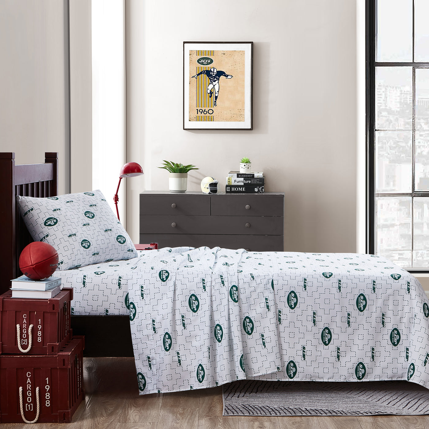 New York Jets Scatter Sheet Set Twin