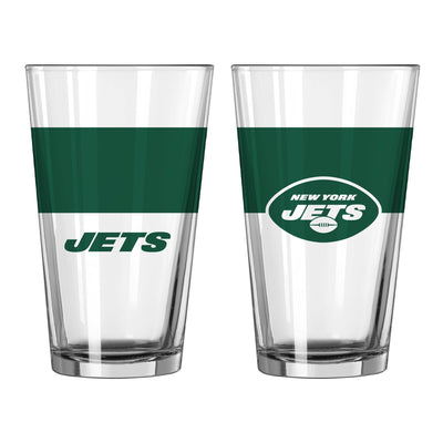 New York Jets 16oz Colorblock Pint Glass - Logo Brands