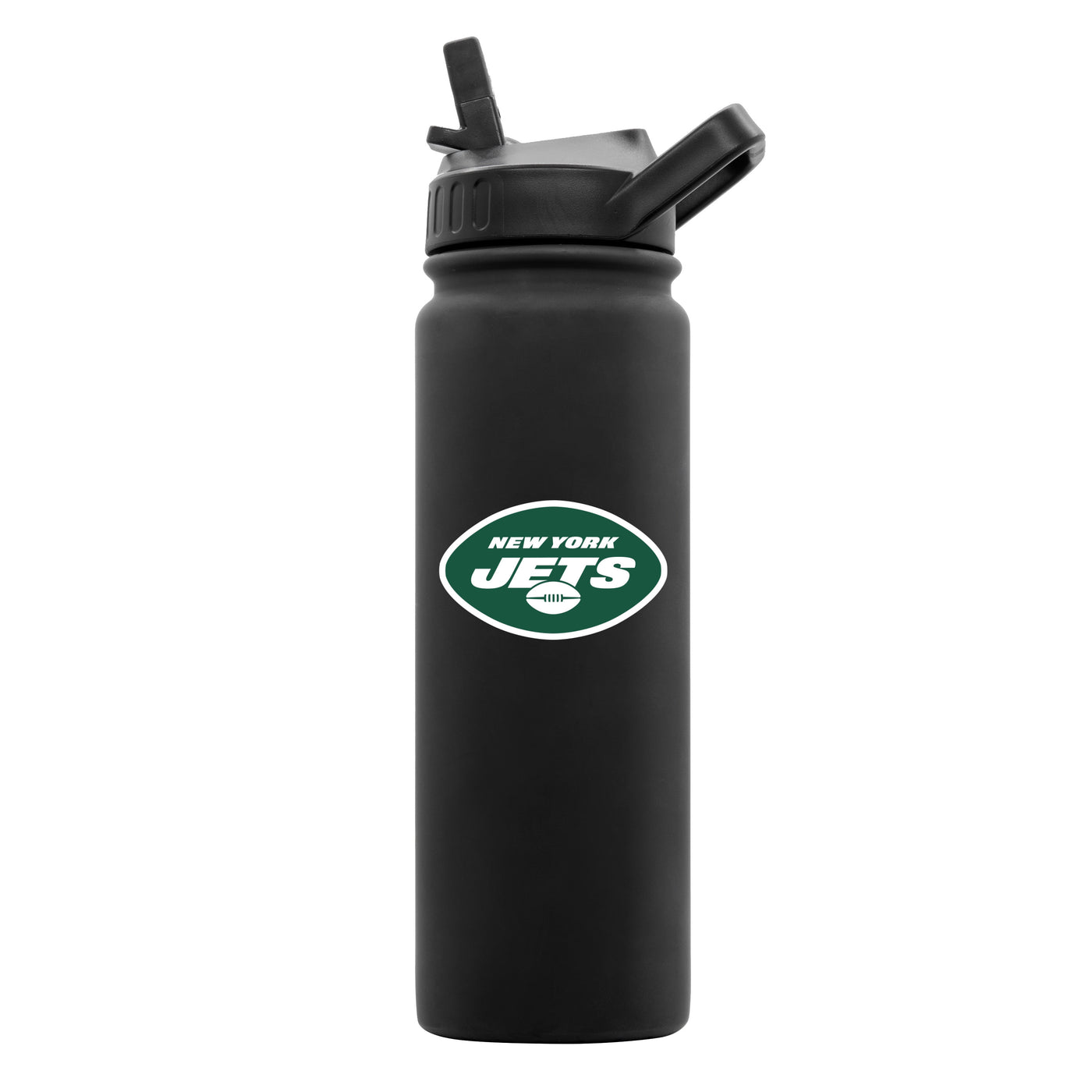 New York Jets 24oz Black Soft Touch Bottle