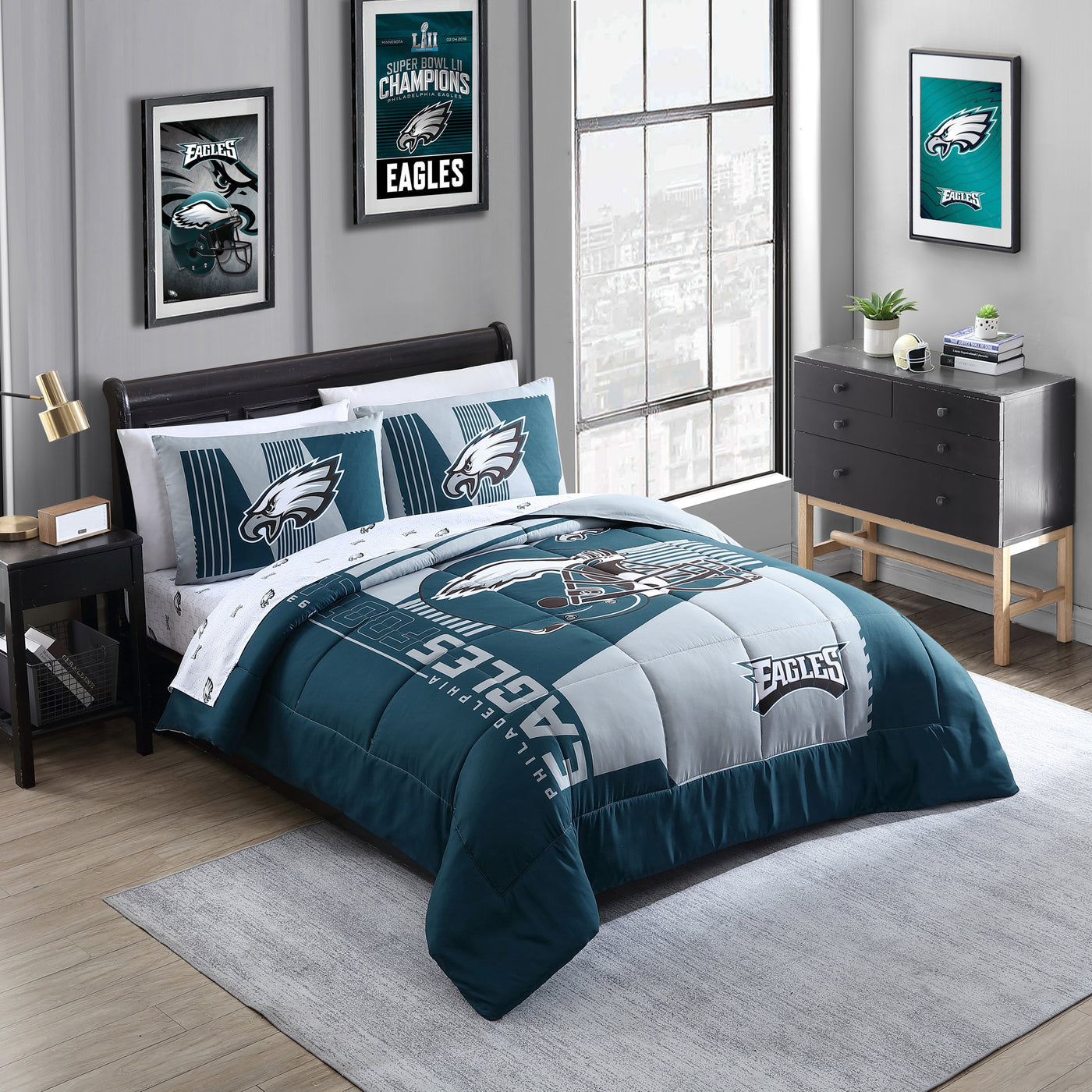 Philadelphia Eagles Status Bed In A Bag Queen