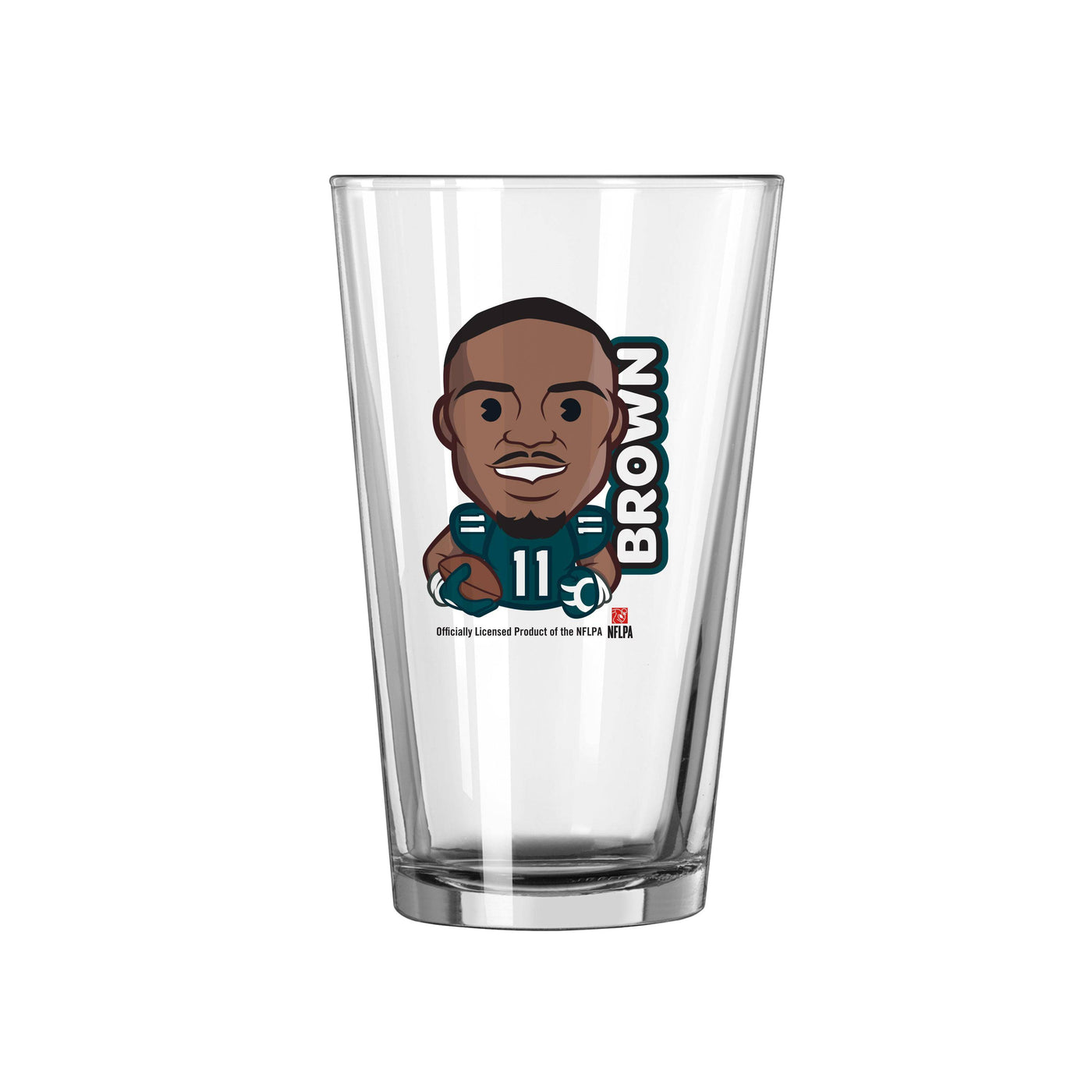 Philadelphia Eagles A.J. Brown Caricature 16oz Pint Glass