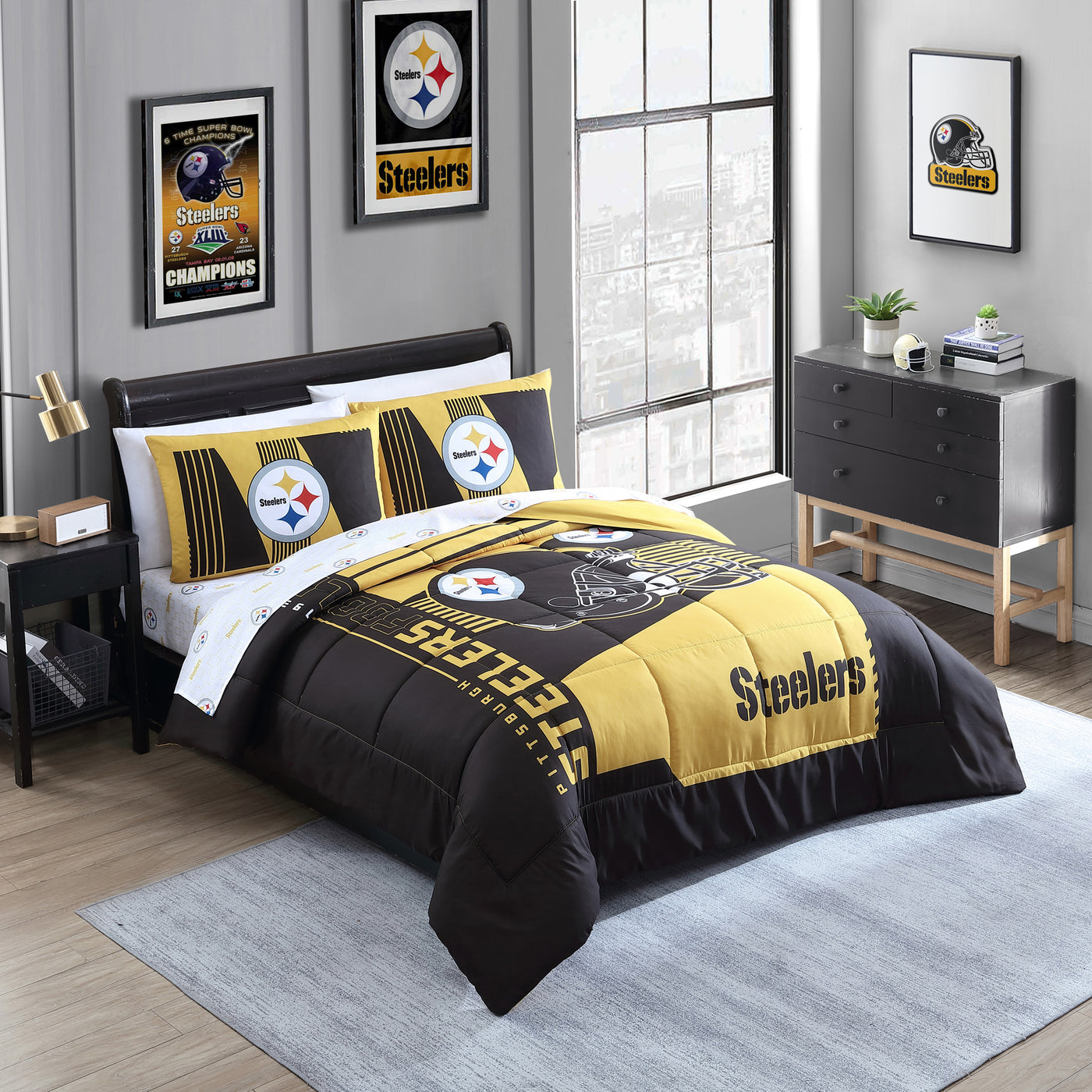 Pittsburgh Steelers Status Bed In A Bag Queen