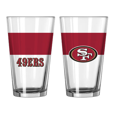 San Francisco 49ers 16oz Colorblock Pint Glass - Logo Brands