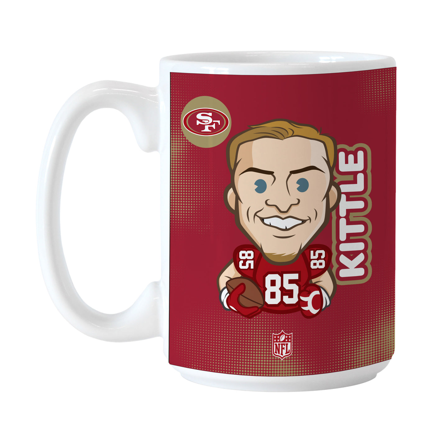 San Francisco 49ers George Kittle Caricature 15oz Sublimated Mug
