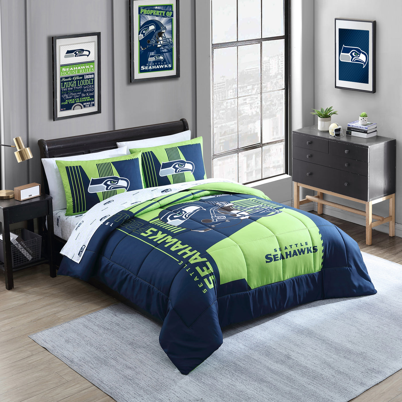 Seattle Seahawks Status Bed In A Bag Queen