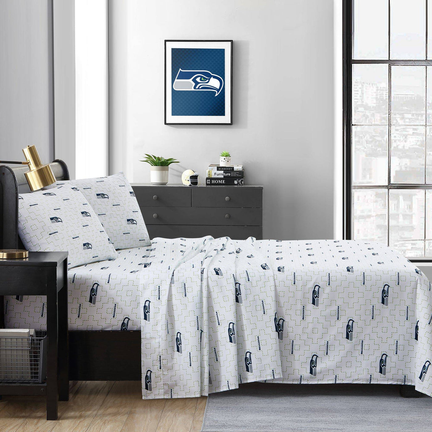 Seattle Seahawks Scatter Sheet Set Full - Logo Brands