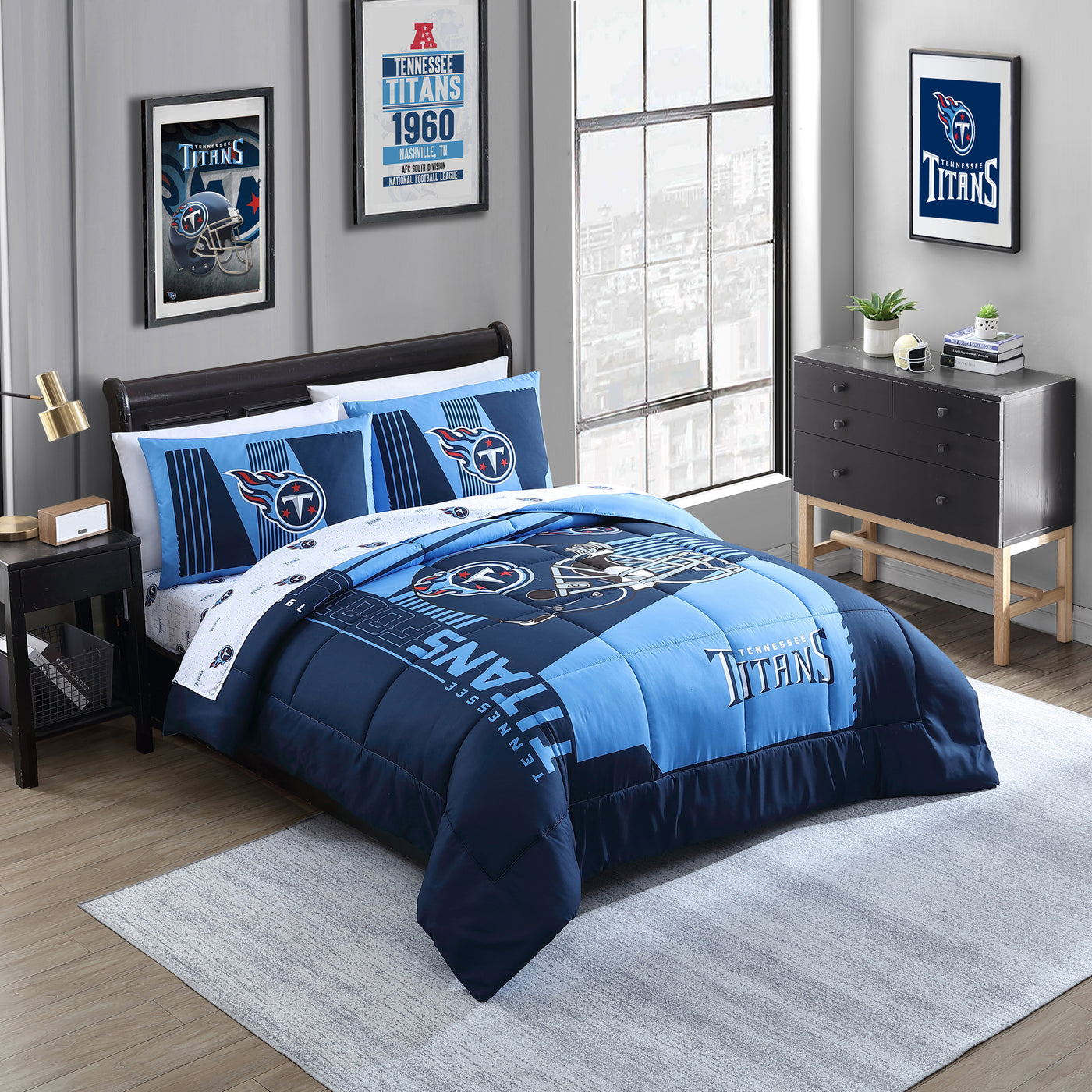 Tennessee Titans Status Bed In A Bag Queen