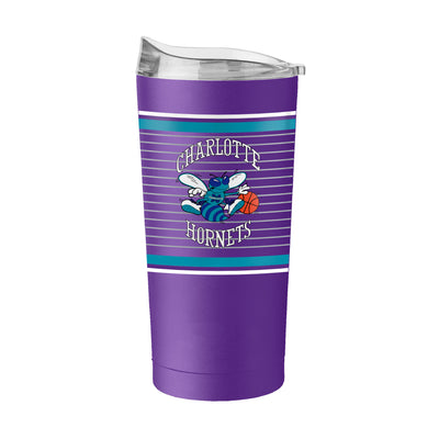 Charlotte Hornets 20oz Retro Stripe Powder Coat Tumbler - Logo Brands