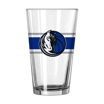 Dallas Mavericks 16oz Stripe Pint Glass - Logo Brands