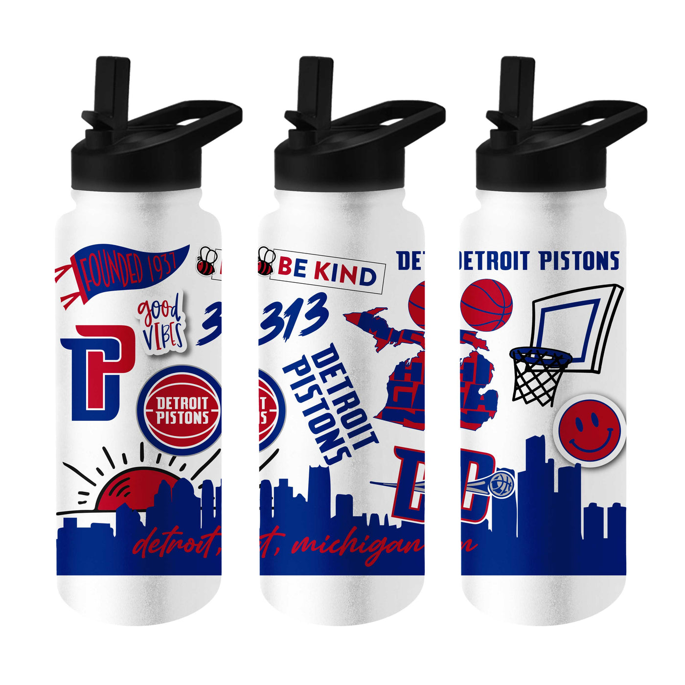 Detroit Pistons 34oz Native Quencher Bottle
