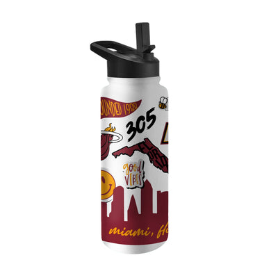 Miami Heat 34oz Native Quencher Bottle - Logo Brands