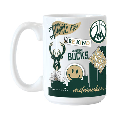 Milwaukee Bucks 15oz Native Sublimated Mug - Logo Brands