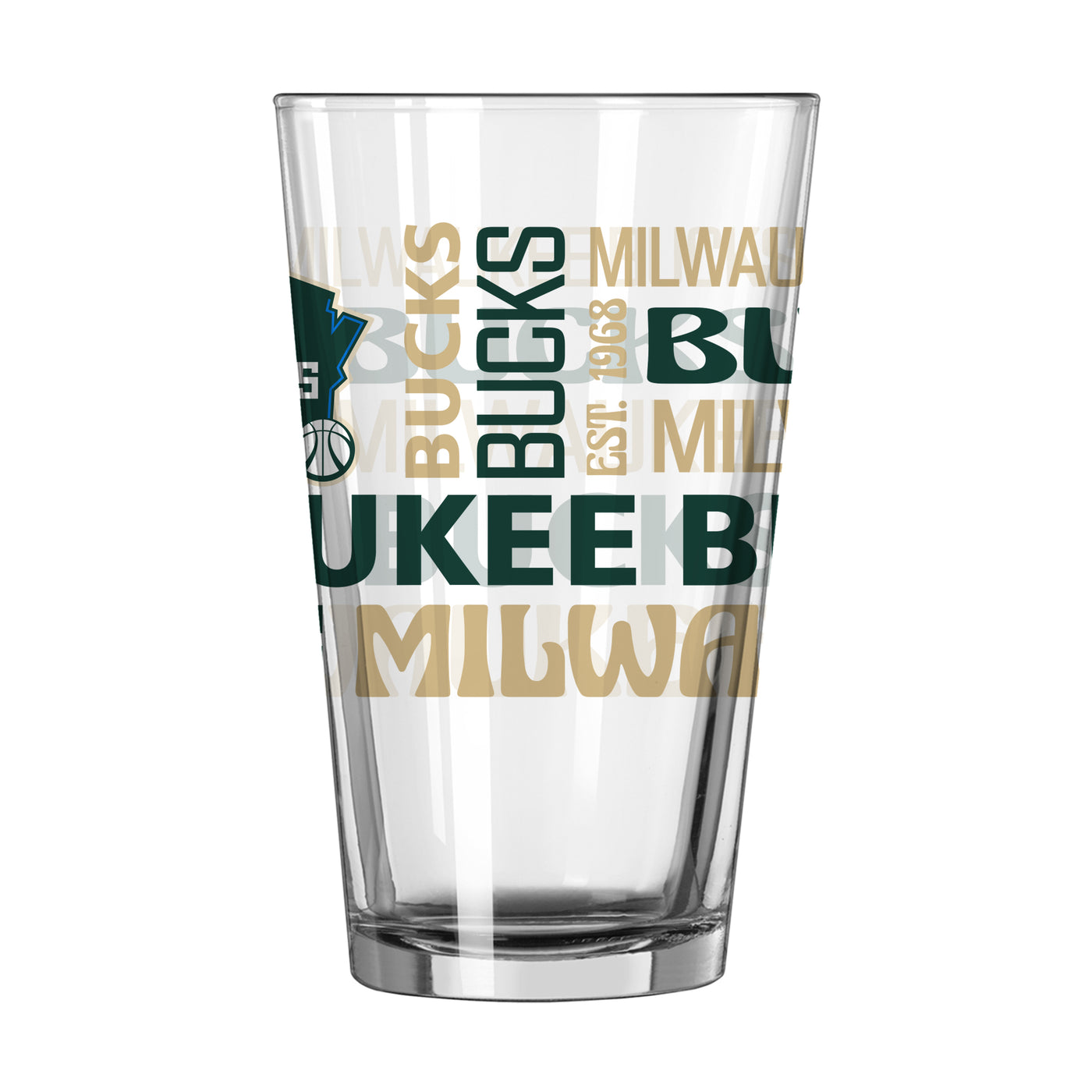 Milwaukee Bucks 16oz Spirit Pint Glass