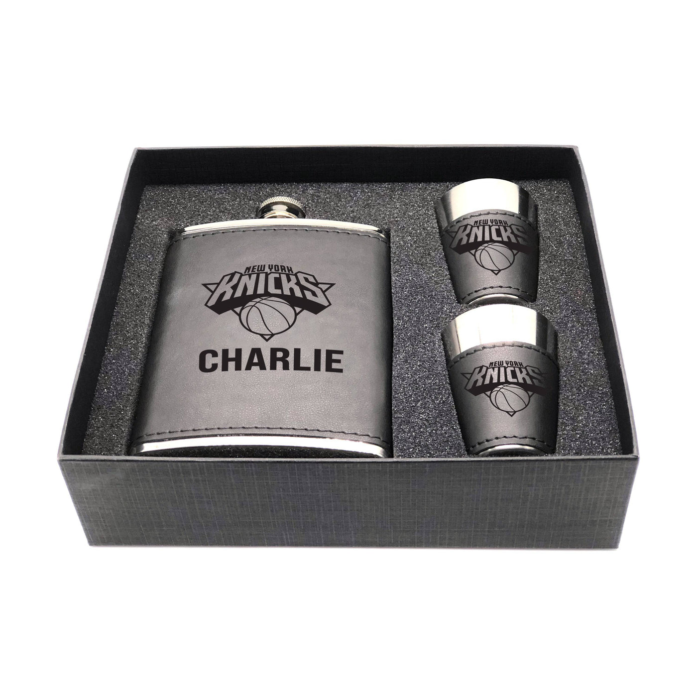 New York Knicks Personalized Shot and Flask Set - Logo Brands