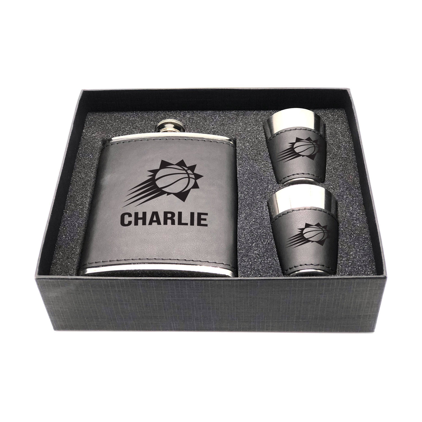 Phoenix Suns Personalized Shot and Flask Set - Logo Brands