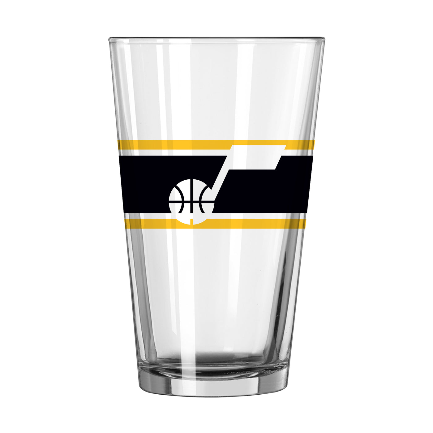 Utah Jazz 16oz Stripe Pint Glass - Logo Brands