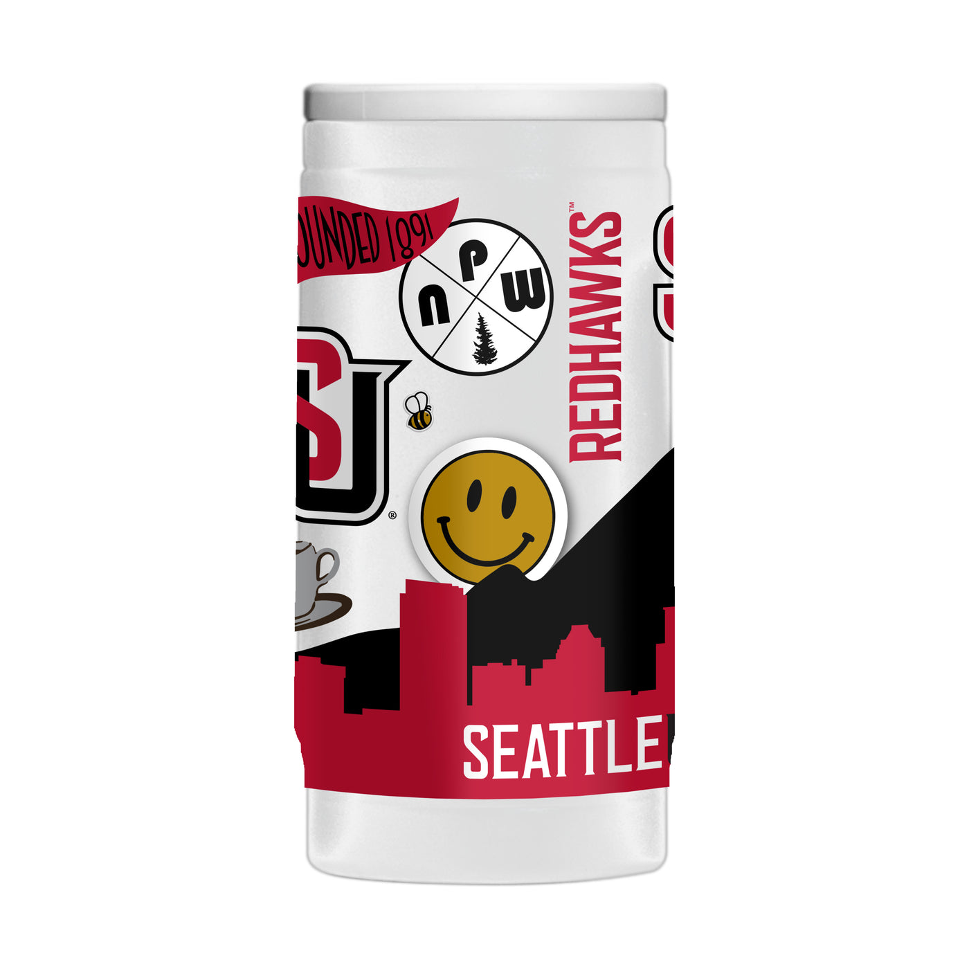 Seattle University 12oz Native Powder Coat Slim Can Coolie - Logo Brands