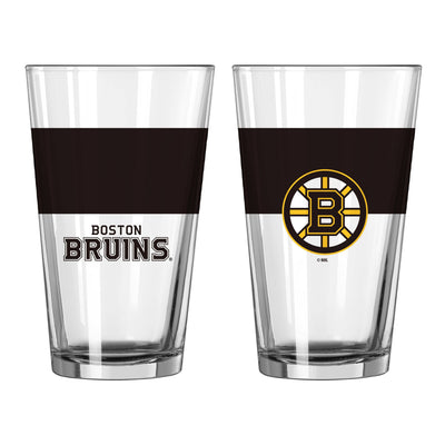 Boston Bruins 16oz Colorblock Pint Glass - Logo Brands