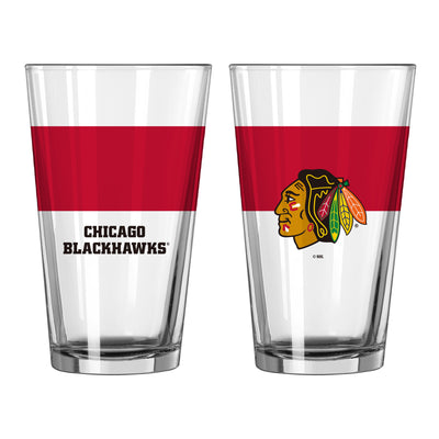 Chicago Blackhawks 16oz Colorblock Pint Glass - Logo Brands