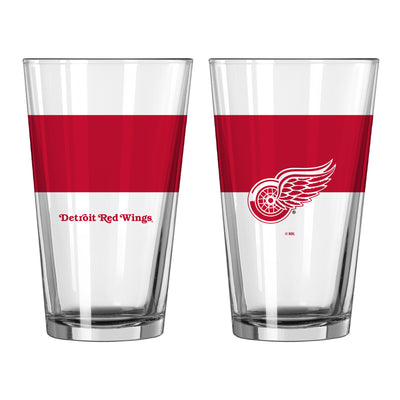 Detroit Red Wings 16oz Colorblock Pint Glass - Logo Brands