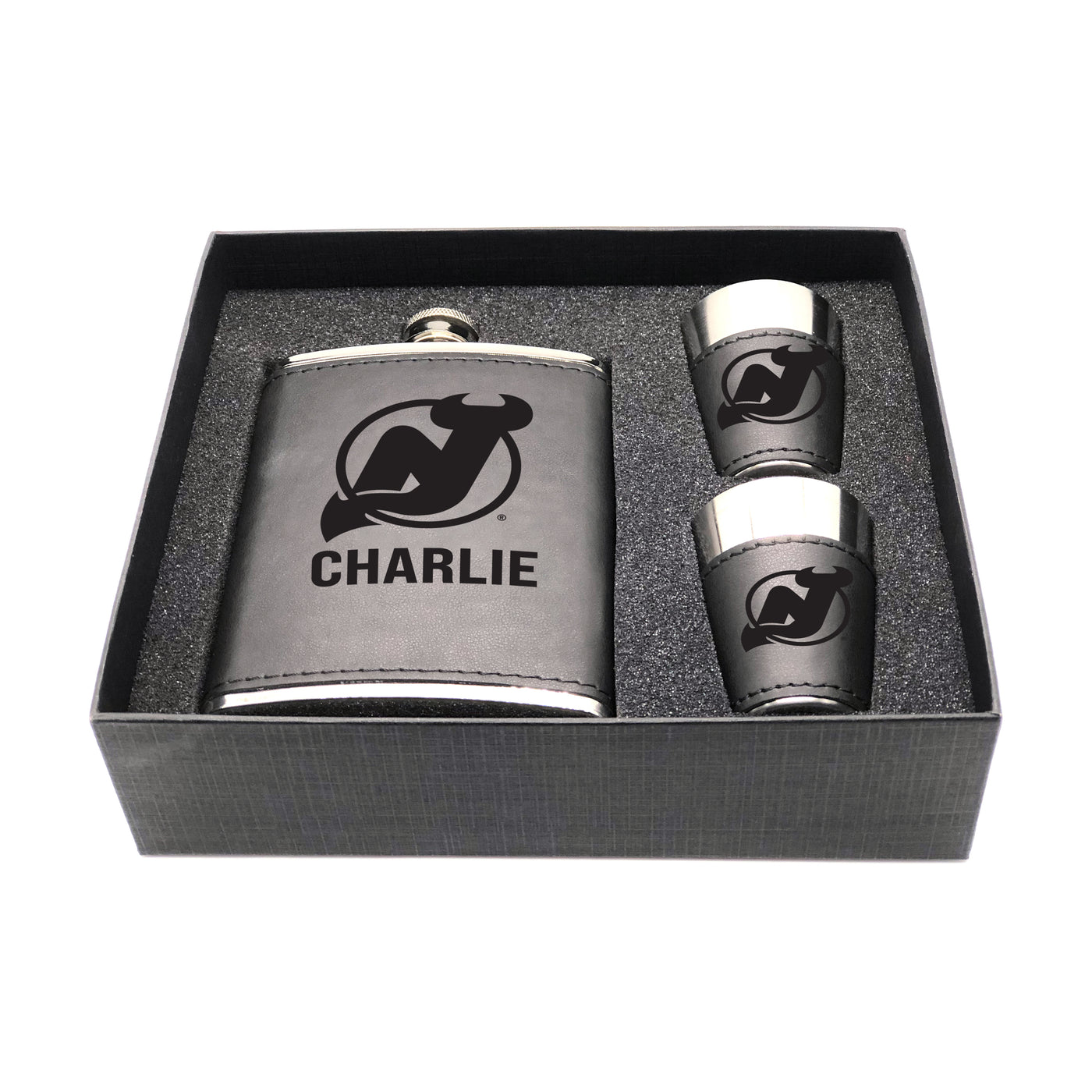 New Jersey Devils Personalized Shot and Flask Set - Logo Brands