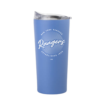 New York Rangers 20oz Retro Script Arctic Powder Coat Tumbler - Logo Brands