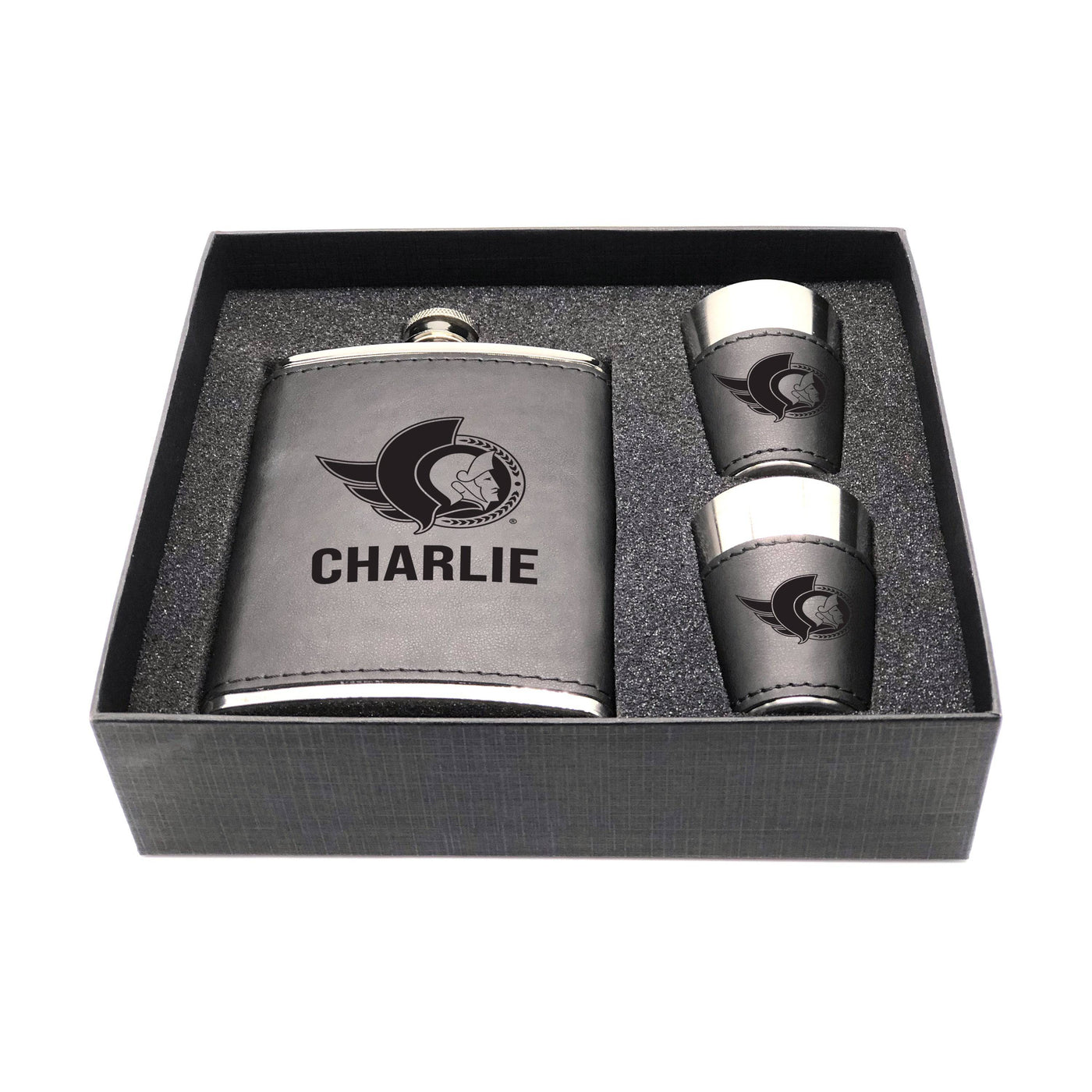 Ottawa Senators Personalized Shot and Flask Set - Logo Brands