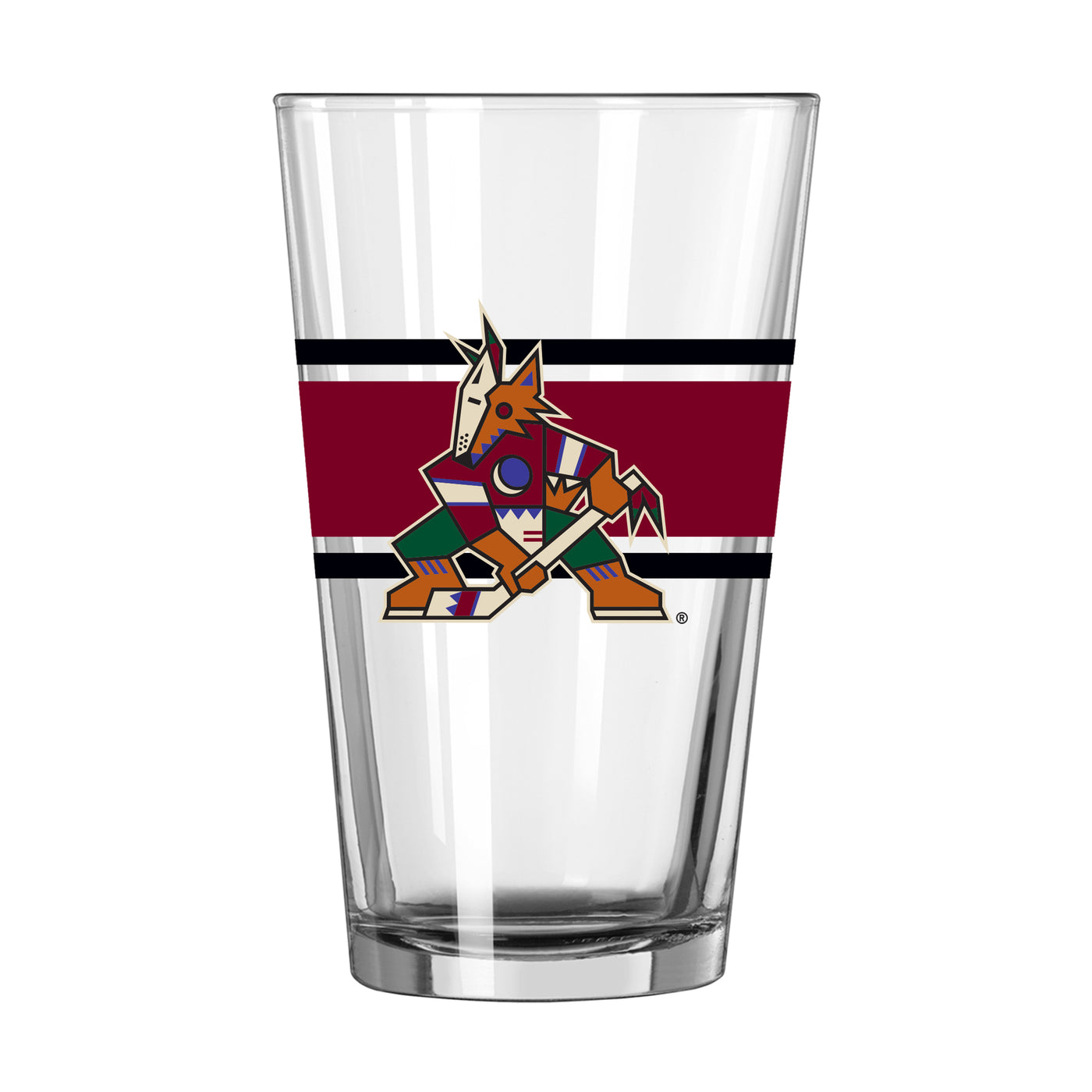 Arizona Coyotes 16oz Stripe Pint Glass
