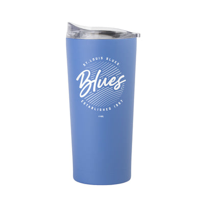 St. Louis Blues 20oz Retro Script Arctic Powder Coat Tumbler - Logo Brands