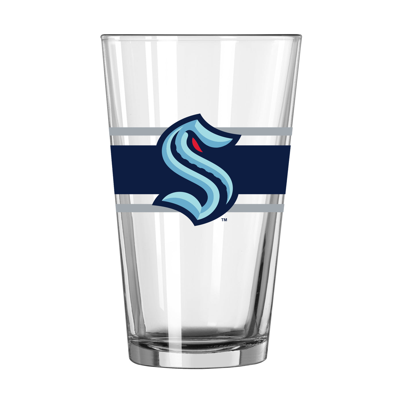 Seattle Kraken 16oz Stripe Pint Glass - Logo Brands