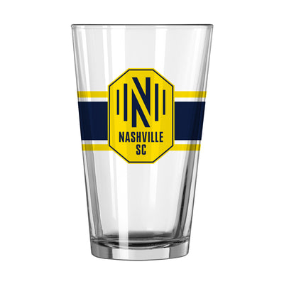 Nashville SC 16oz Stripe Pint Glass - Logo Brands