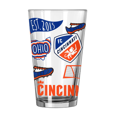 FC Cincinnati 16oz Native Pint Glass - Logo Brands