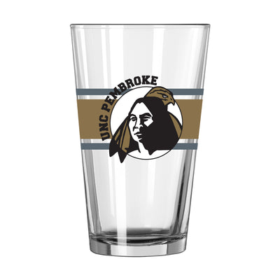 UNC Pembroke 16oz Stripe Pint Glass - Logo Brands