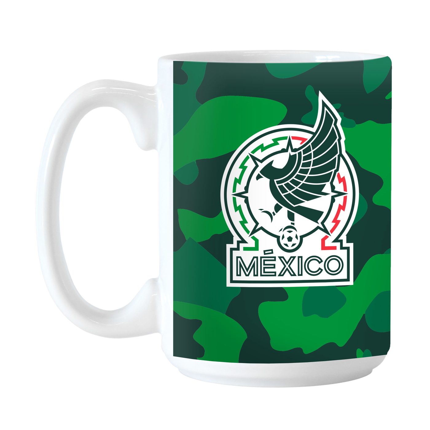 Mexico Mens Soccer Team 15oz Camo Sublimated Mug