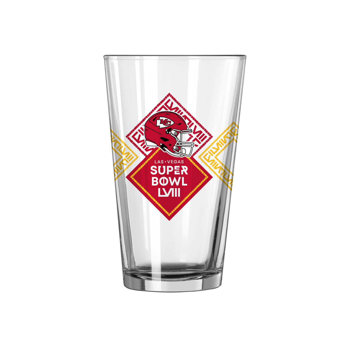 Kansas City Chiefs Super Bowl 58 Bound 16oz Roster Pint Glass