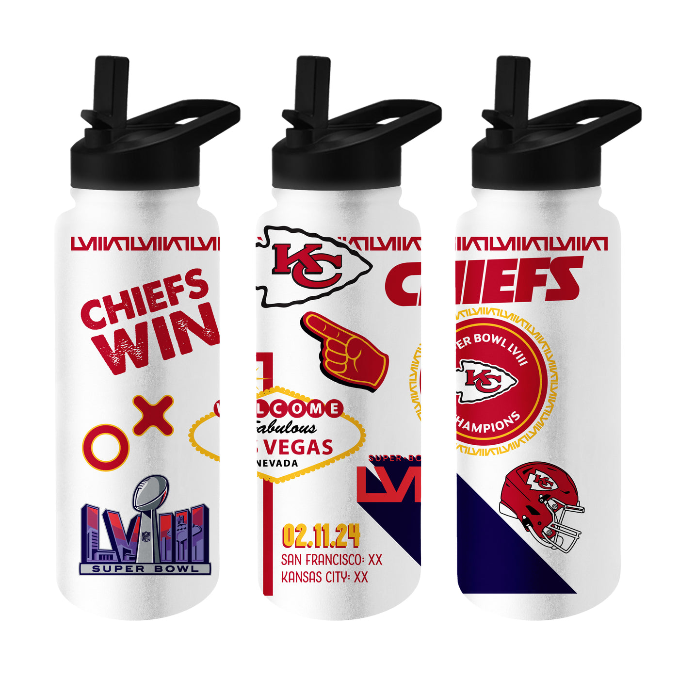 Kansas City Chiefs 34oz Super Bowl LVIII Champions Native Quencher Bottle