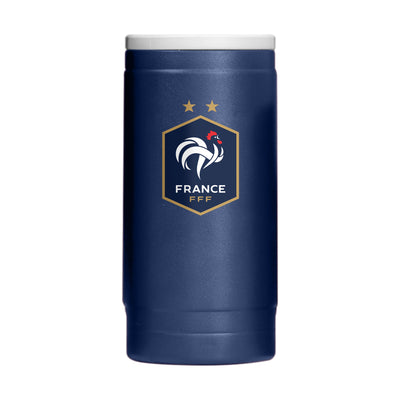 France FC 12oz Logo Powder Coat Slim Can Coolie - Logo Brands