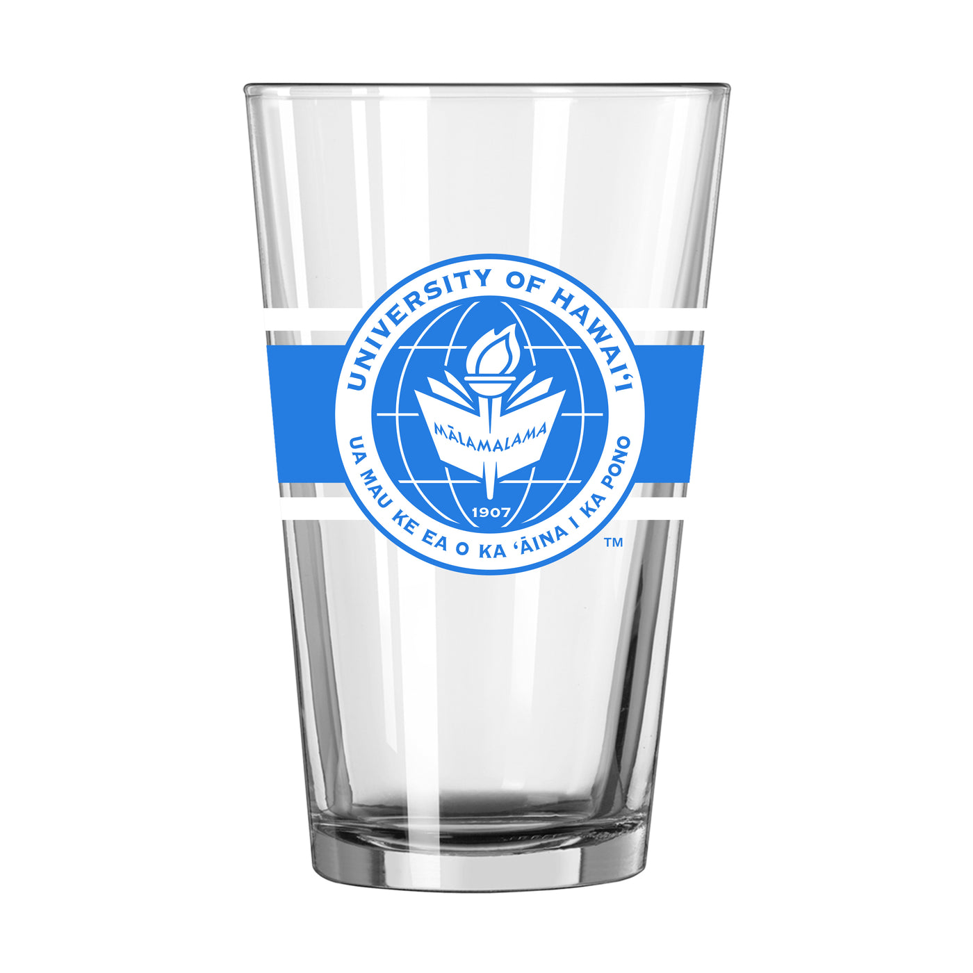 Hawaii - Leeward 16oz Stripe Pint Glass - Logo Brands