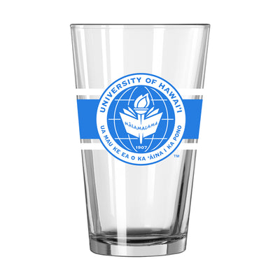 Hawaii - Leeward 16oz Stripe Pint Glass - Logo Brands